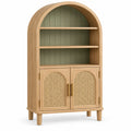 Libreria, profilo ad arco e ante intrecciate, marrone/verde